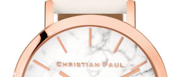 Luxury rose gold white leather watch