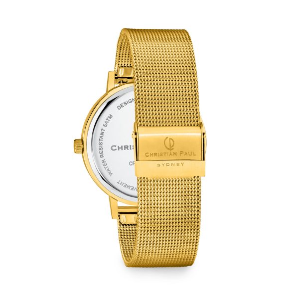 Luxury gold and black mesh watch