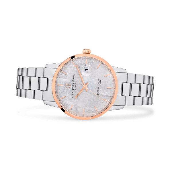 Luxury silver and rose gold dial silver presidential link watch
