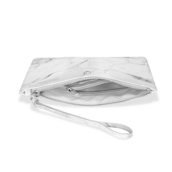 Luxury White Marble Leather Clutch