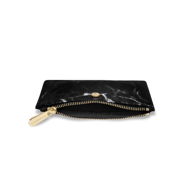 luxury black marble and gold coin purse