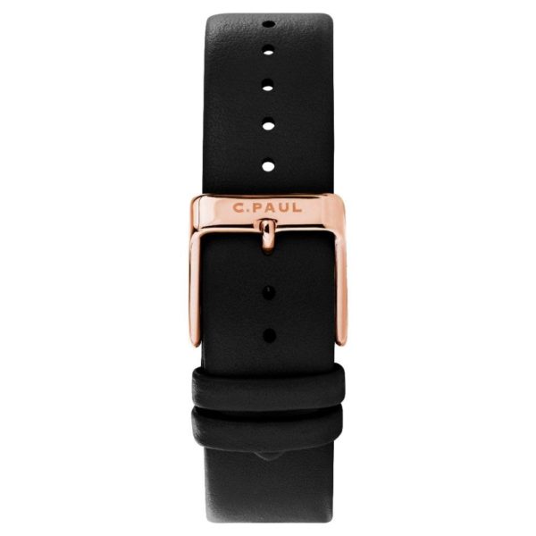 Luxury unstitched genuine leather Black and rose gold band