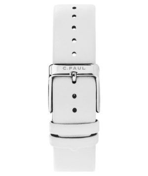 Luxury Unstitched genuine leather band white and silver