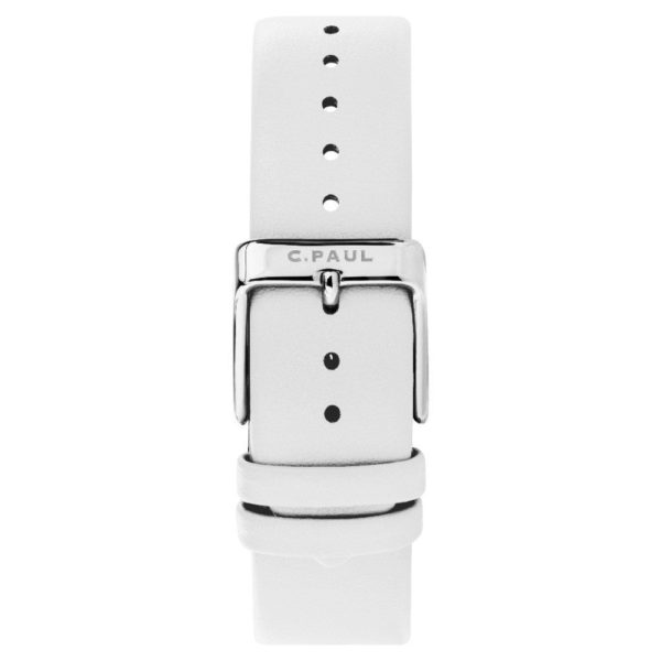Luxury Unstitched genuine leather band white and silver