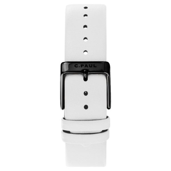 Luxury Unstitched genuine leather band white and black